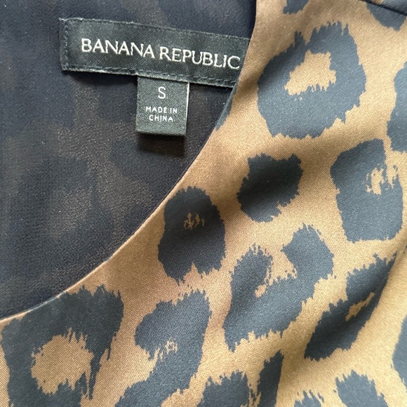 Banana Republic Animal Print Dress Long Sleeve Tiered Dress Size Small - Picture 5 of 6